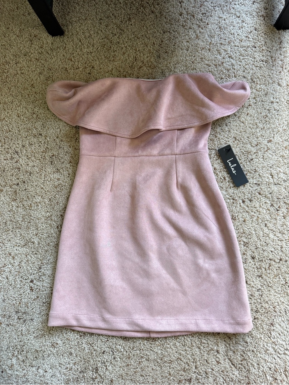 Lulu's Dusty Rose Strapless Ruffle Mini Dress